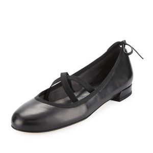 Stuart Weitzman Bolshoi Napa Ballerina Flats Black